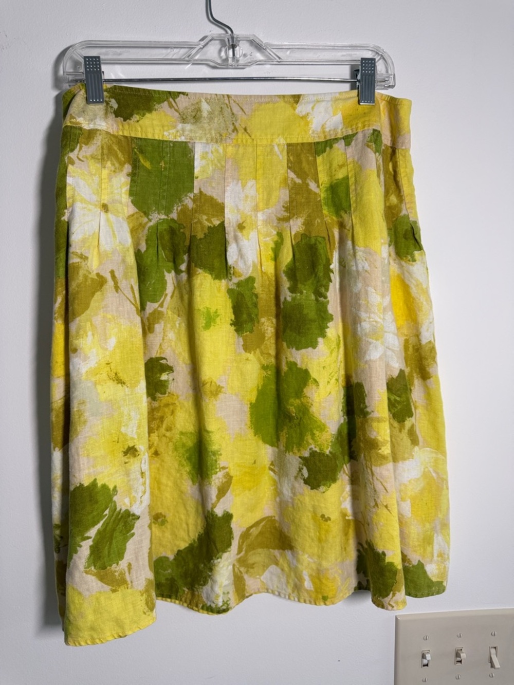 Yellow & Olive Floral A-Line Women’s Skirt - Petite